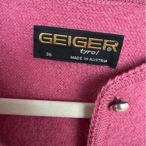 Geiger Vintage 80's/90's Women's Pink Boiled Wool Jacket, Size EU 36,US 4-6, EUC - Picture 5 of 9